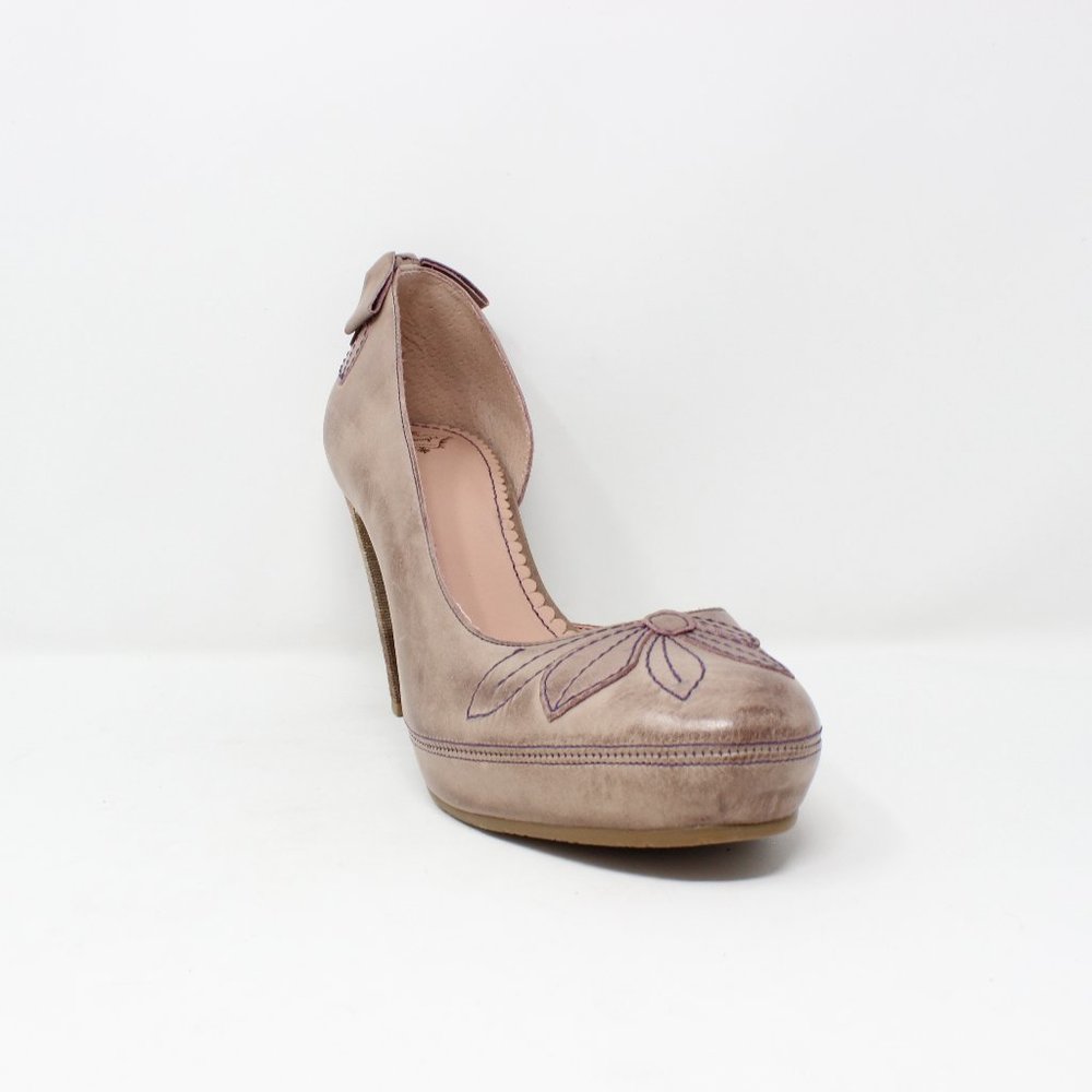 Miss Albright Rose Ash Distressed Leather Heels